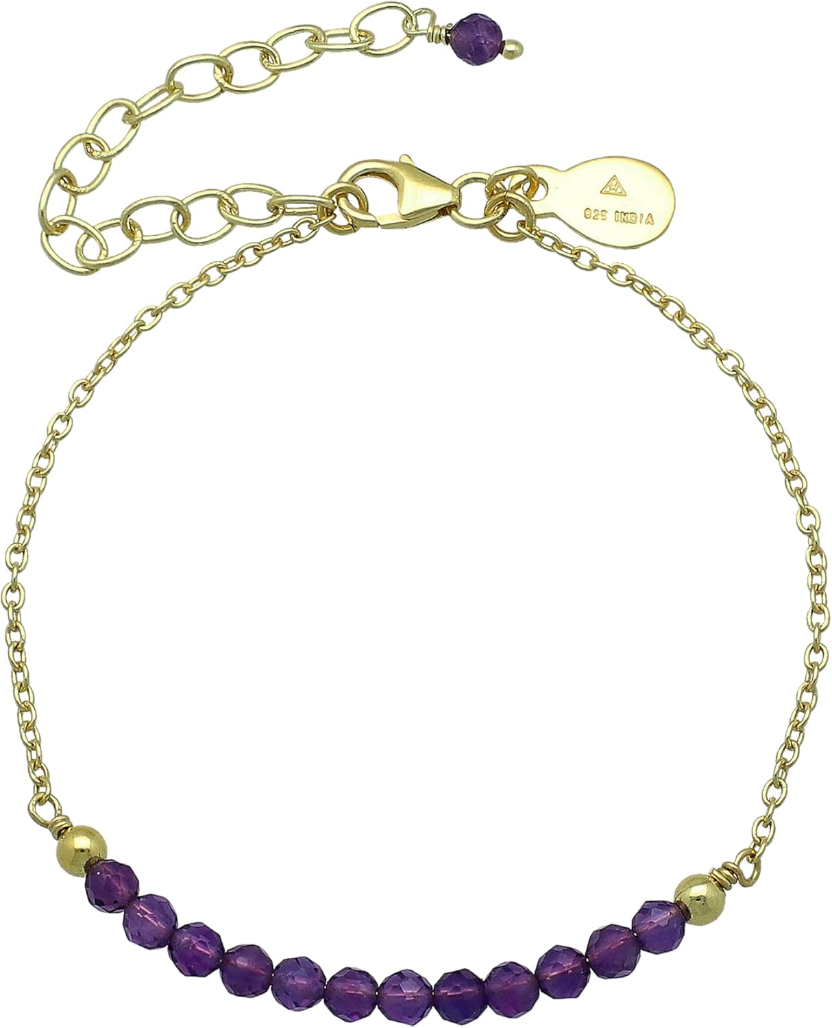 Handmade Crystal Beads Bracelet with Chain (Faceted)