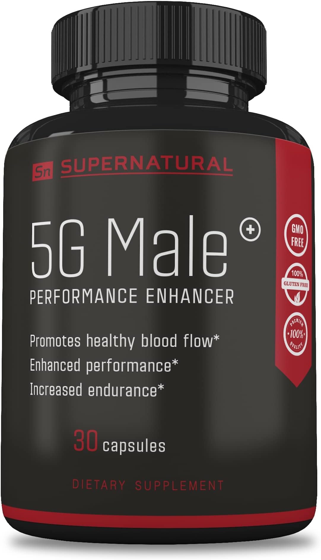 Supernatural Man 5G Male Natural T Booster Enhancing Supplement for Blood Flow, Stamina, Strength & Endurance Ginseng, Garlic, Ginkgo, Ginger Root, Vitamin D - Supports Healthy Males - 30 Capsules