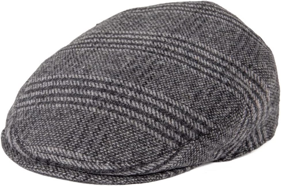 Autumn Men Cap Hat Wool Blend Flat Caps Large Check Herrinbone Hats