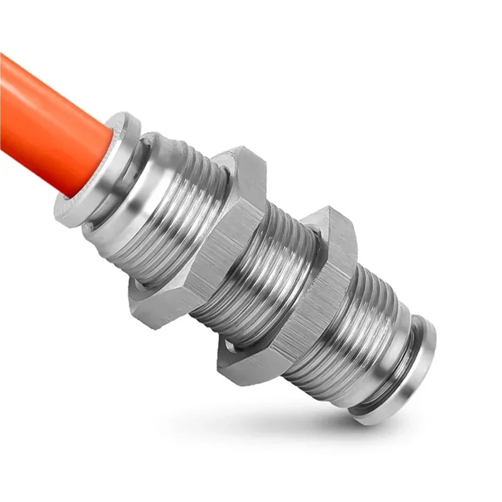 Raccordi Aria Compressa 10/50/200PCS PM 304 Raccordo In Acciaio Inox Metallo Pneumatico Attacco Rapido 4 6 8 10 12 14 16 millimetri Push In Tubo Dell'aria Connettore(PM-16,200 pcs)