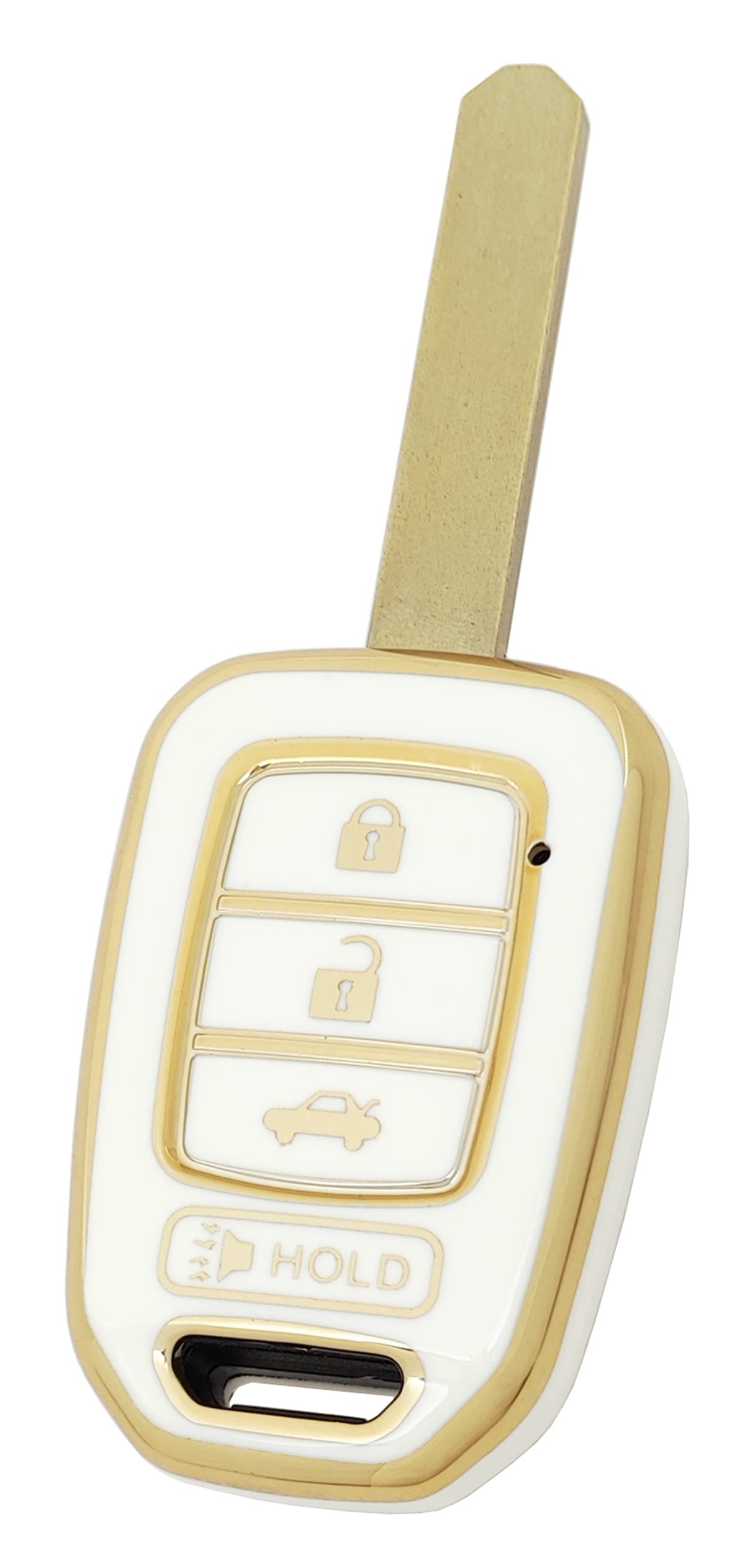 360 Degree Soft TPU Protector Key Fob Cover Case fit for Honda 2016-2017 Accord 2016-2019 Civic 2014-2015 CR-V Keyless Entry Key Fob (White)