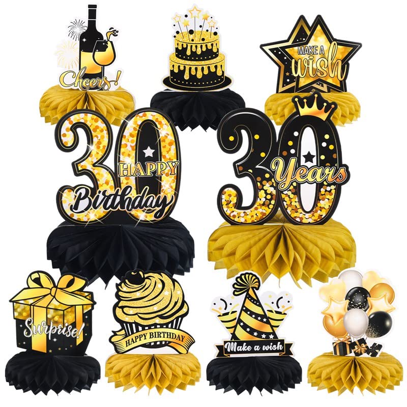 TAKONE Oktoberfest Deko - 7-tlg. 3D Bienenwaben Set Blau-weiß