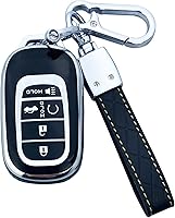 Vista 9 de Funda para llavero compatible con Honda Civic Accord CR-V HR-V Pilot 2022 2023, llavero de TPU suave de protección completa, carcasa bonita (blanco)
