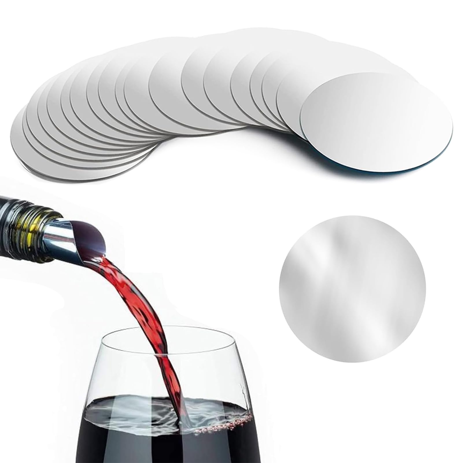 Andshuai Red/White Pack Of 20 Wine Pourers Plates, Wine Pourer, Wine Pourer, Drop Stop, Dropstop Wine, Drip-Free Pouring Aid, Reusable Wine Pourer For Birthday, Party, Wedding