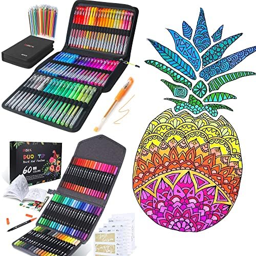 160 Colors Dual Brush Pens Art Markers, ZSCM Fine Brush Tip Colored Pens Set With Canvas Bag Gifts For Kids Women Adult Coloring Books Drawing Sketching Journaling Bullet Writing Calligraphy 1266324035