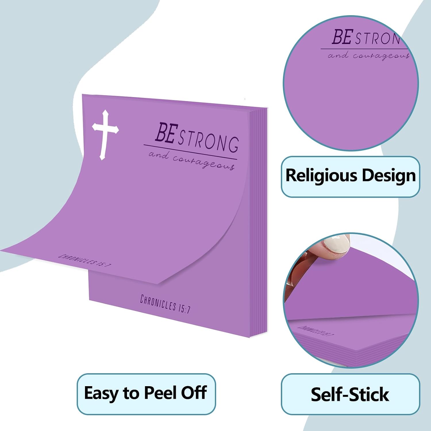 24PCS Christian Sticky Notes Scripture Inspirational Memo Pads Religious Bible Sticky Note Verse Quotes Christian Notepads for Message Reminder Gifts Diary Lists Schedules Studying Office School image 4