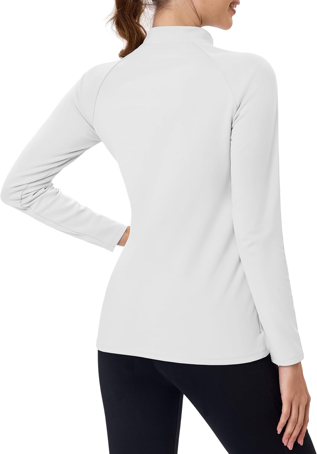 TACVASEN Women's Thermal Shirts Mock Turtleneck Fleece Lined Long Sleeve Underwear Water Resistant Athletic Base Layer - Image 2