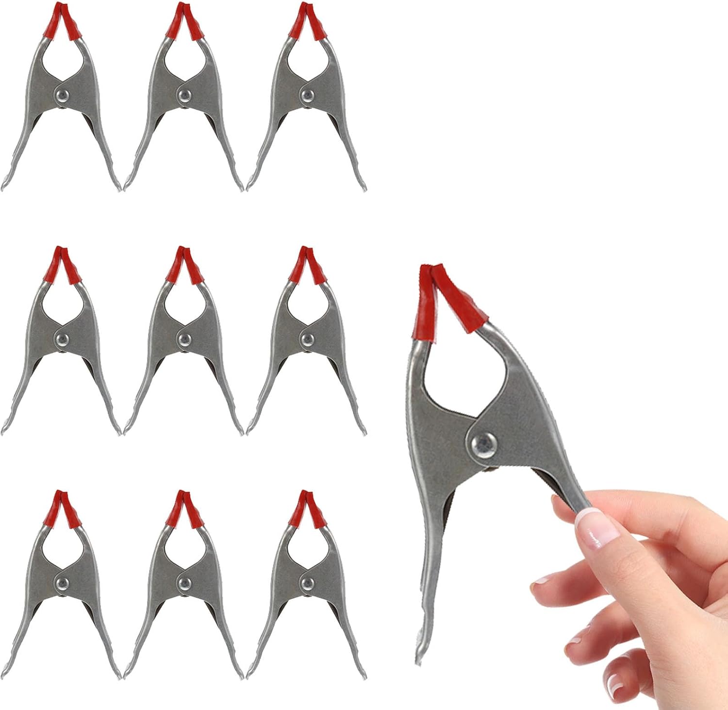SAFIGLE 10pcs 6-inch Thickened A-shaped Iron Carpentry Clamps Spring Clips Strong Woodworking Clips for Wood Gluing and Stone Fixing