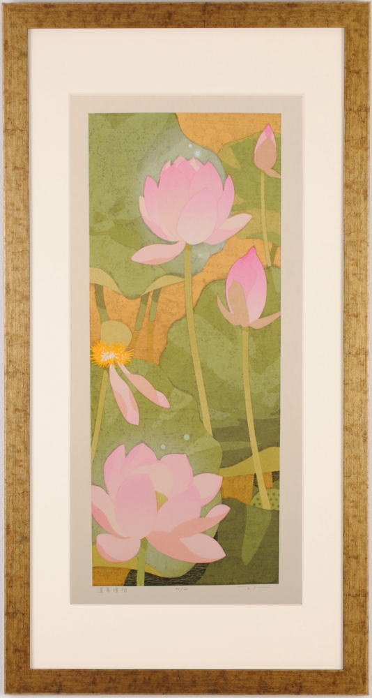 久保木彦、「華（蓮の花）」、希少な額装用画集より、新品高級額装付 千野順子、【夜桜】、希少な額装用画集より、美品、新品額装付