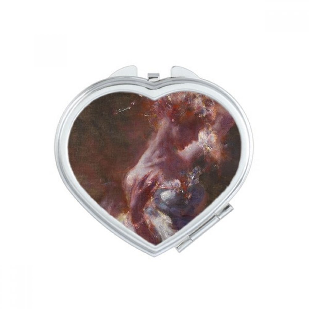 Peinture à l'huile de coeur miroir de poche pour vos retouches