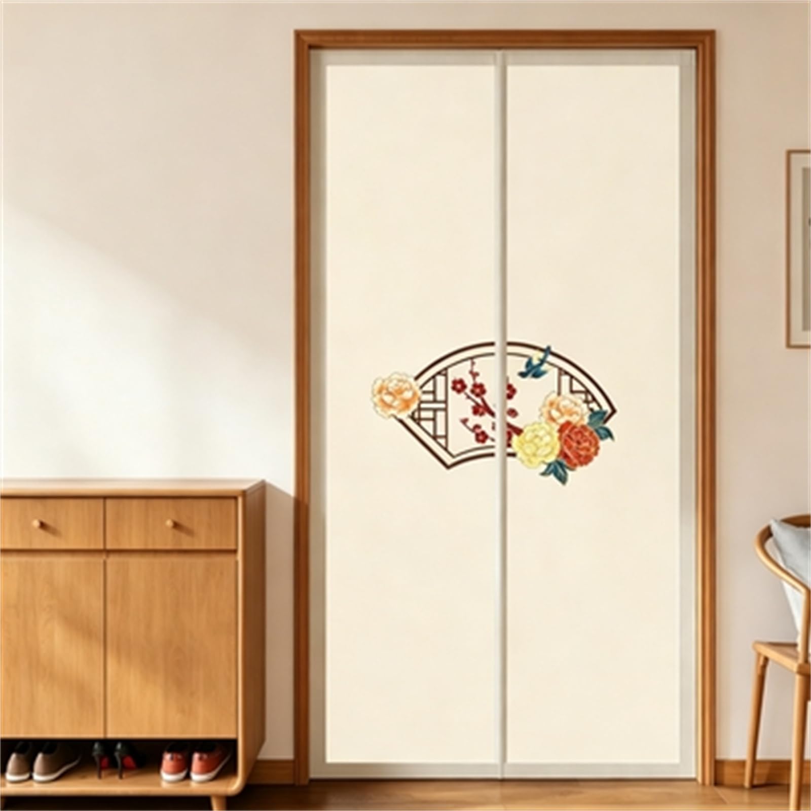 Moustiquaire de porte-fenêtre beige pour stopper les mouches sans abîmer vos cadres de menuiserie
