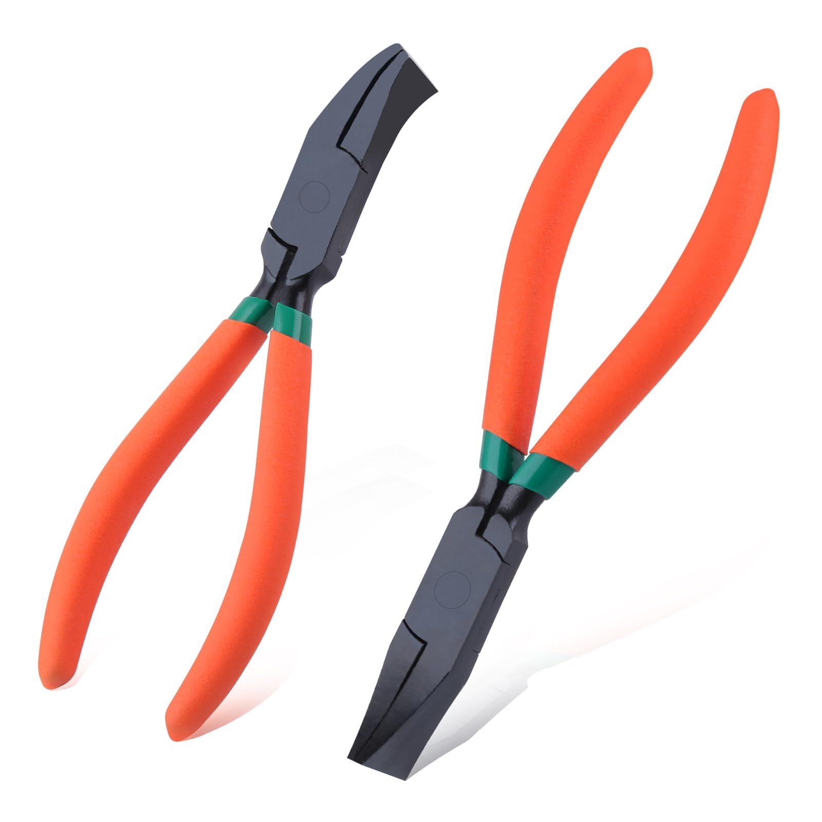 SPEEDWOX 2PCS 7-Inch Metal Hand Seamer Set: Straight & 45 Degree Jaws, Carbon Steel, Orange, Sheet Metal Bending Pliers