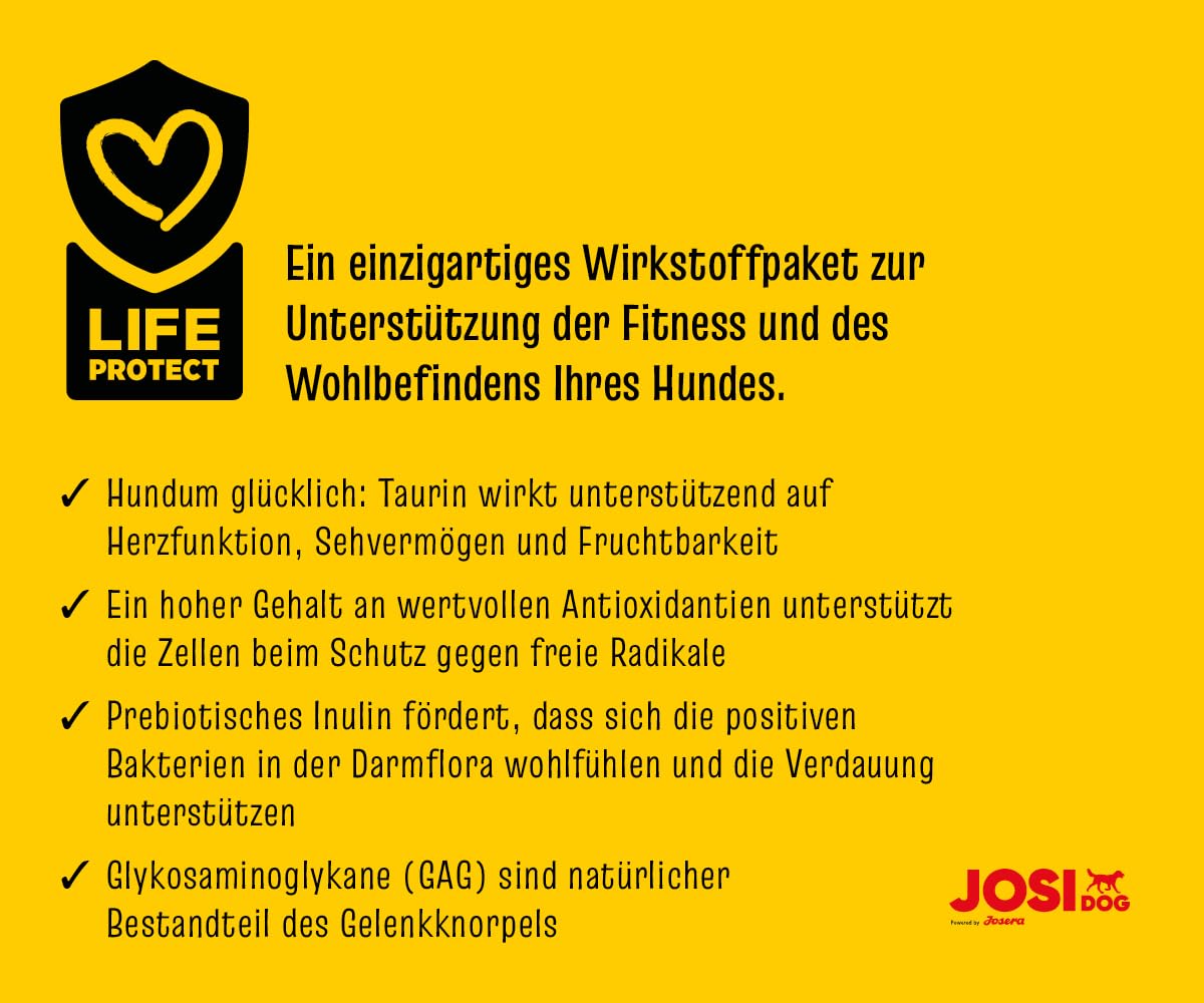 JosiDog Regular (1 x 15 kg) | Adult | Premium Trockenfutter für ausgewachsene Agile Hunde | glutenfrei | Alleinfutter mit 80% tierischem Protein | Powered by JOSERA | 1er Pack