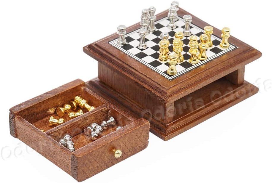Odoria 1/12 Miniature Board Games Chess Set Dollhouse Decoration Accessories