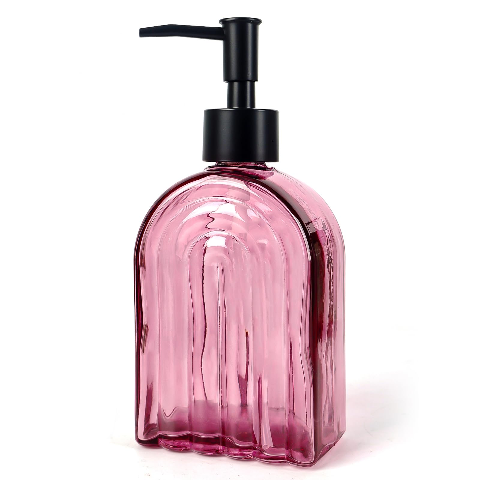Arch Glass Soap Dispenser 400ml with Rustproof Pump for Kitchen & Bathroom