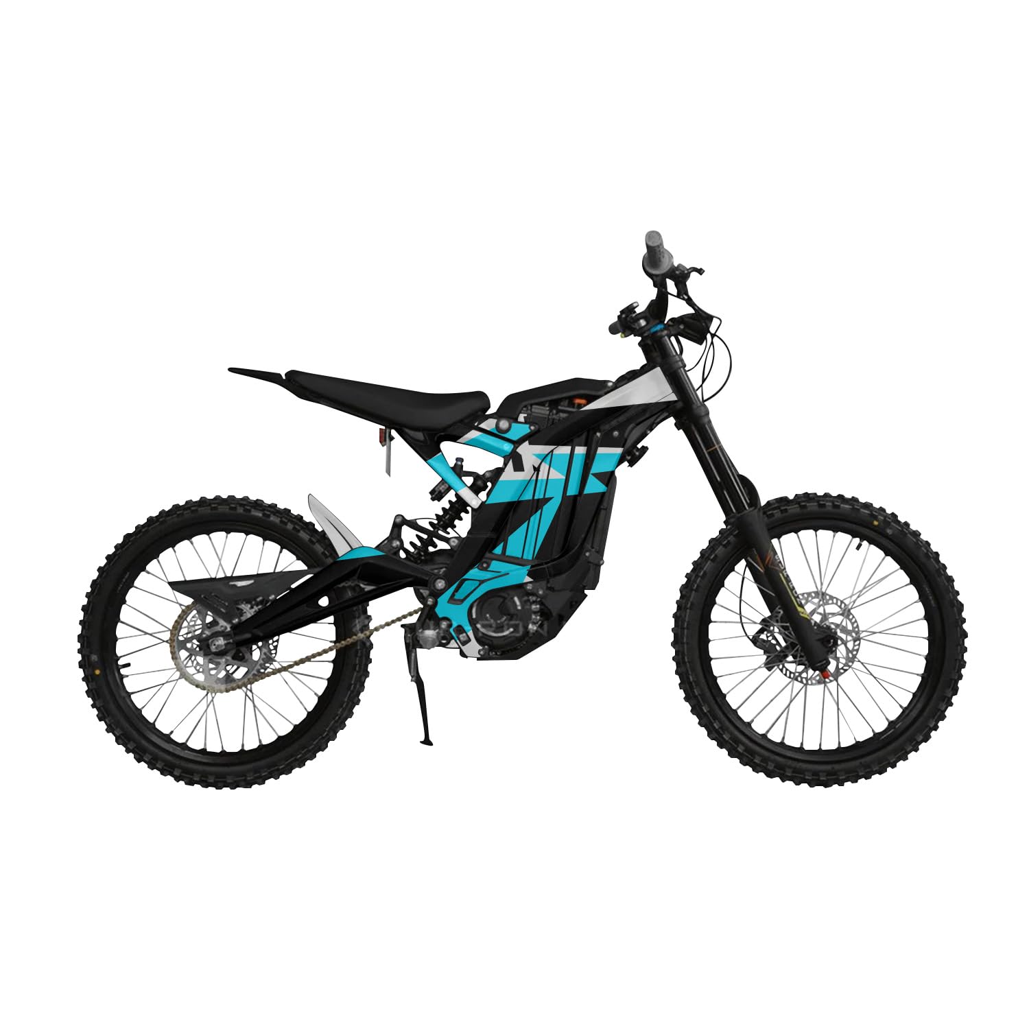 Surron Light Bee Graphics Kit Wrap - Bars and Bolts Cyan - Sur-Ron Skin - Premium 3M Vinyl Protective Wrap Decal Cover - Easy to Apply | Crafted in The USA by MightySkins