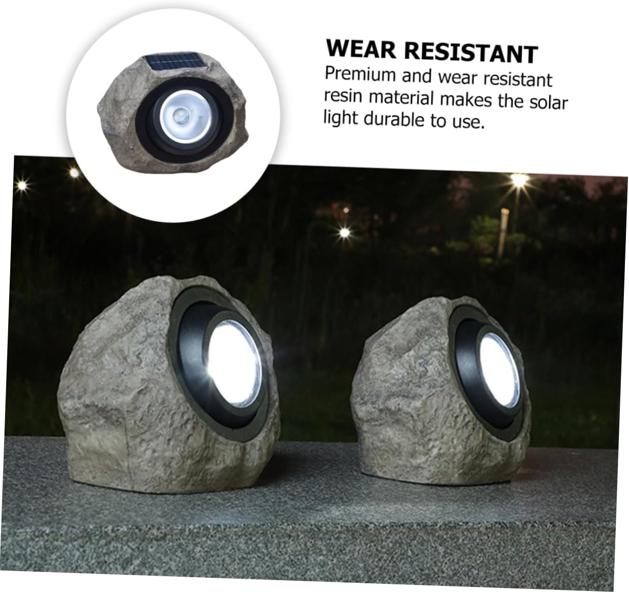 Simulated Stone Solar Garden Lamp Outdoor Decorative Yard Light for Patio Lawn Landscape Waterproof Solar Powered Spotlight Easy to Install