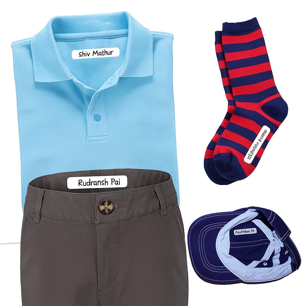 GLUN® Writeable Clothes Sticker, 108 Piece Pack, Durable Customised Clothing Labels, Stick The Label and Iron, 108 Labels