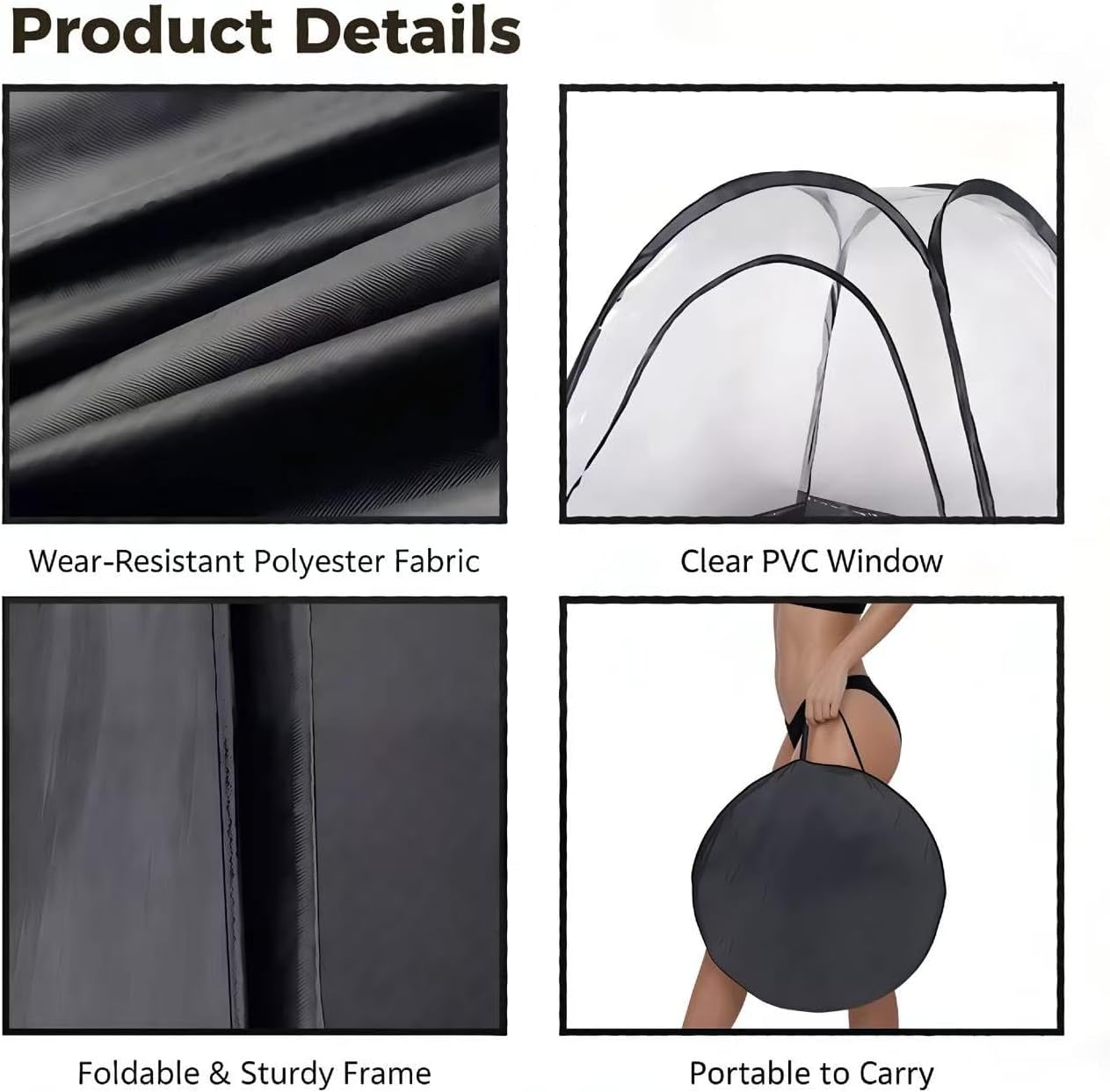 10 PCS Spray Tan Tent Set, Pop Up Portable Professional Mobile Self Tanning Tent Booth with Carry Bag & Waterproof Floor, Large Taner Spray with Vent Opening