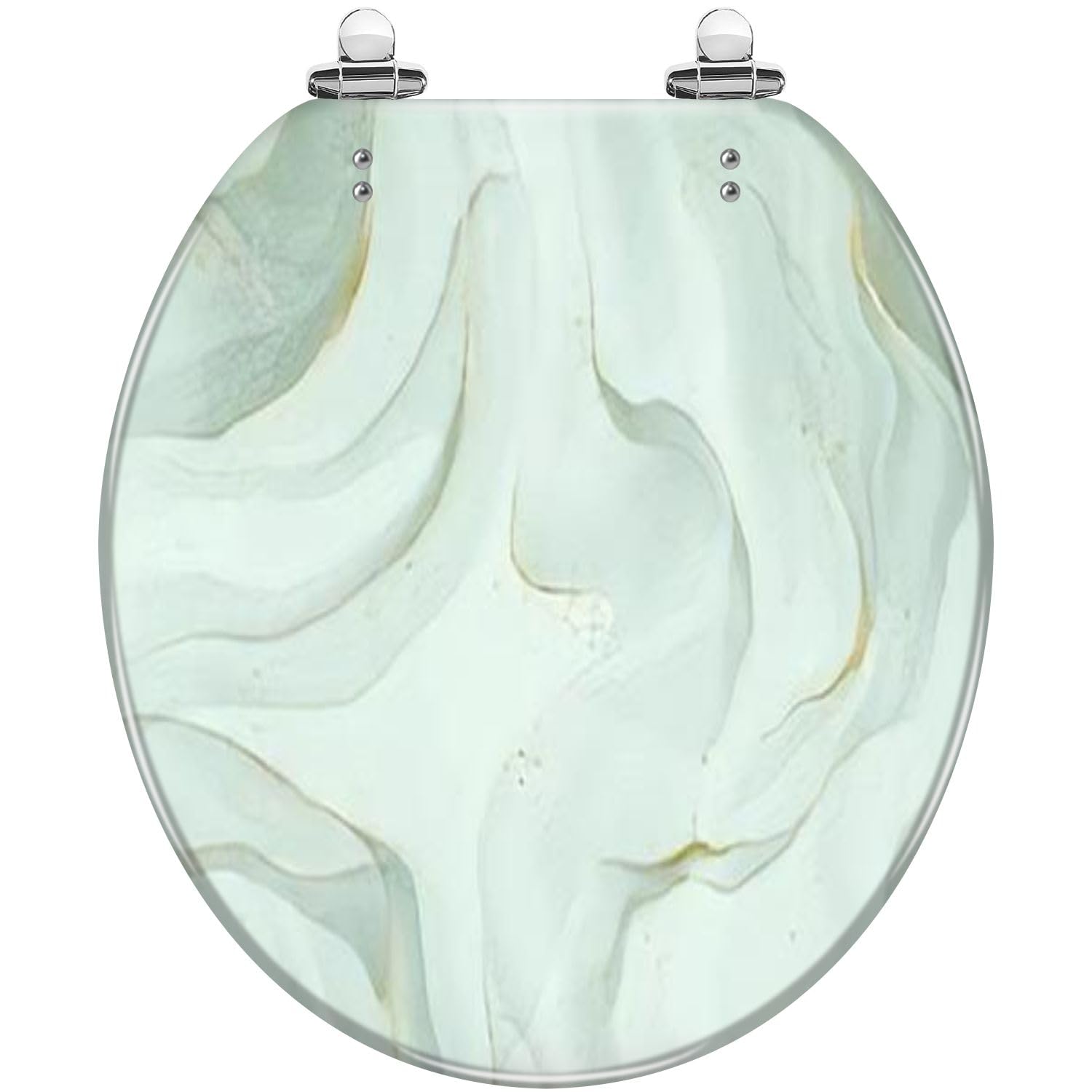 Tazyyzuu Multi9 Abstract Blue Marble Toilet Seat With Golden Veins Resin Slow Quiet Close Quick Release Hinges Easy To Clean(Multi9)