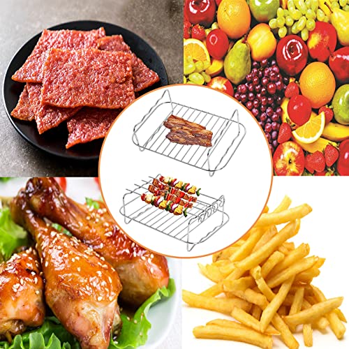Air Fryer Rack Compatible with Ninja Tower Dual Air Fryer AF300UK AF400UK Air Fryer Accessories 2Pcs Gekufa 304 Stainless Steel Air Frye Racks for Instant/Salter Most 7.6-9.5L Dual Air Fryer - Image 6