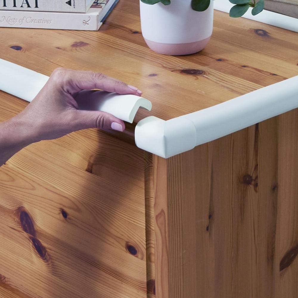 Toddleroo by North States - Foam Edge Protector Roll for Baby Proofing: Furniture Edge Safety Bumpers - 79 Inch Roll of Padding - White (Pack of 2)