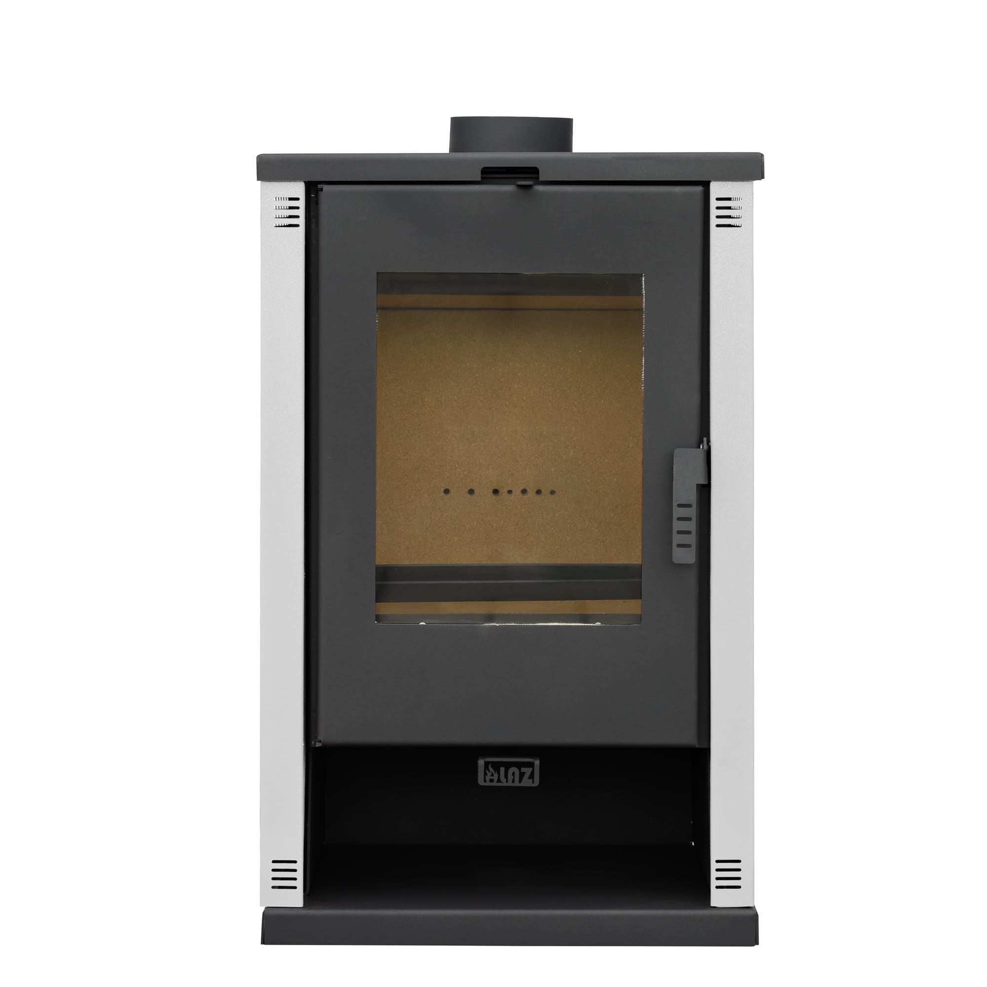 ALAZ K9-MAX Kaminofen 9 kW Weiß Holzofen Schamott-Brennkammer großes Sichtfenster Holzscheite bis 50 cm Energieeffizienzklasse A+