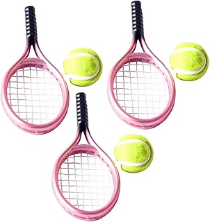 STOBOK 6 Sets Tennis Racket Tennis Desktop Decor Tabletop Accessories Tennis Accessories Decorative Tennis Racket Decor Mini Tennis Racket for Children Photography Props Mini Tool Baby