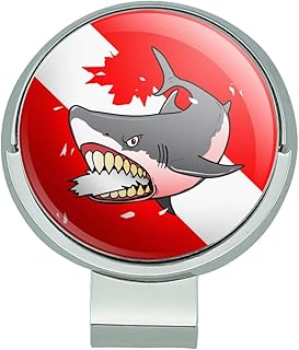 GRAPHICS & MORE Angry Shark Scuba Diving Flag Diver Golf Hat Clip with Magnetic Ball Marker