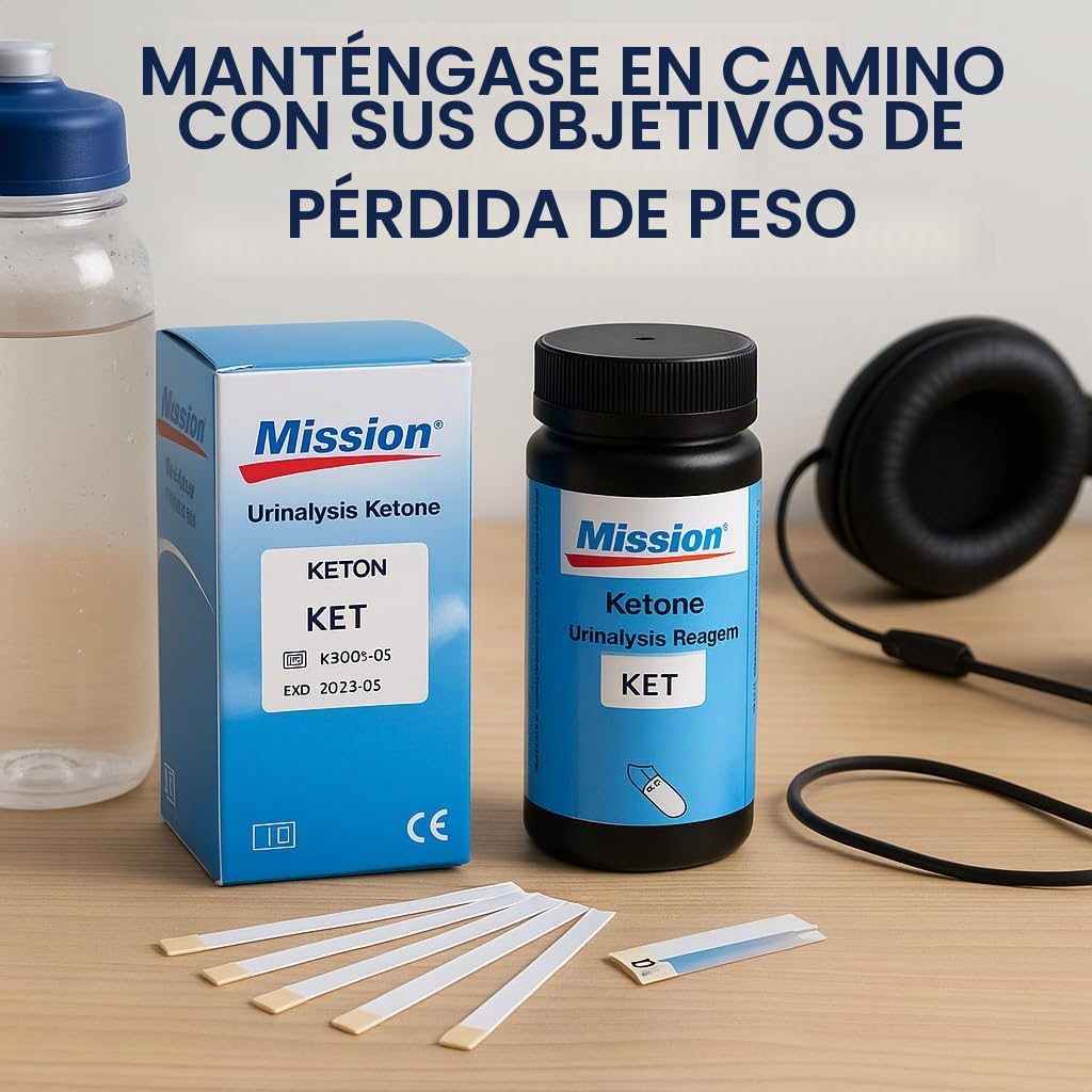 Tiras de prueba de cetonas para dieta cetogénica baja en carbohidratos, 100 tiras, miden los niveles de cetosis de quema de grasa. Resultados en segundos