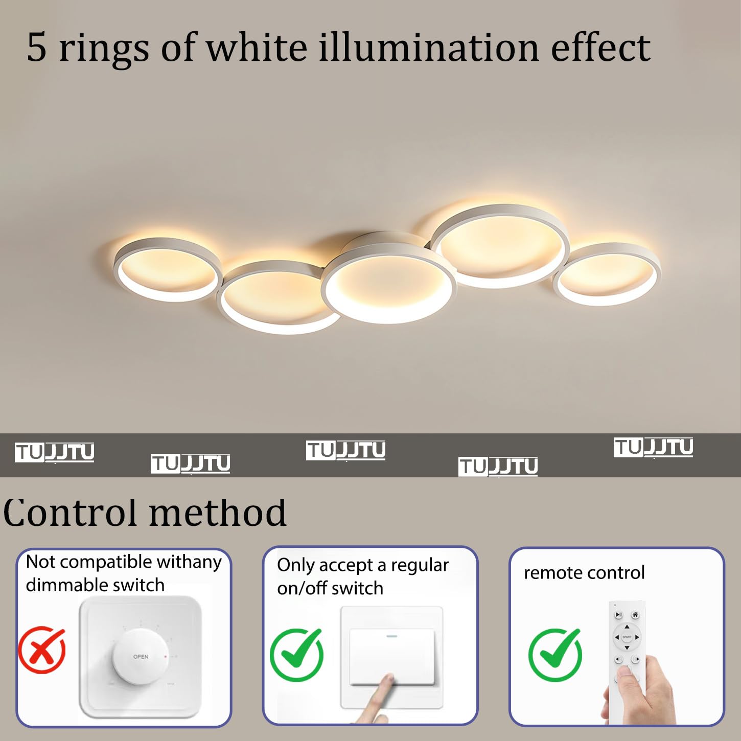 Lampa sufitowa LED Nowoczesna lampa do salonu Ściemnialne oświetlenie sufitowe Kreatywna okrągła lampa sufitowa z pilotem Aluminiowe oświetlenie do sypialni Biuro Pokój dziecięcy (Biały)