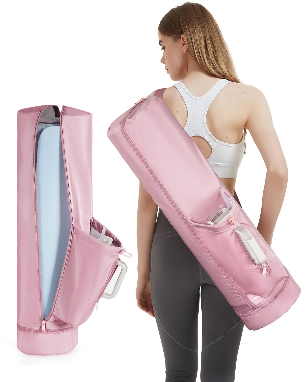 sportsnew Yoga Mat Bag Full Zip Pilates Bag with Adjustable Carring Strap