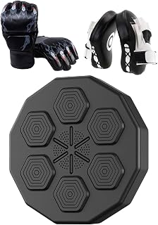 Qianly Music Boxing Machine Rhythm Wall Target with Gloves, light Reaction Electronic Boxing Wall Target Punching Pad, for Home Gym Exercise