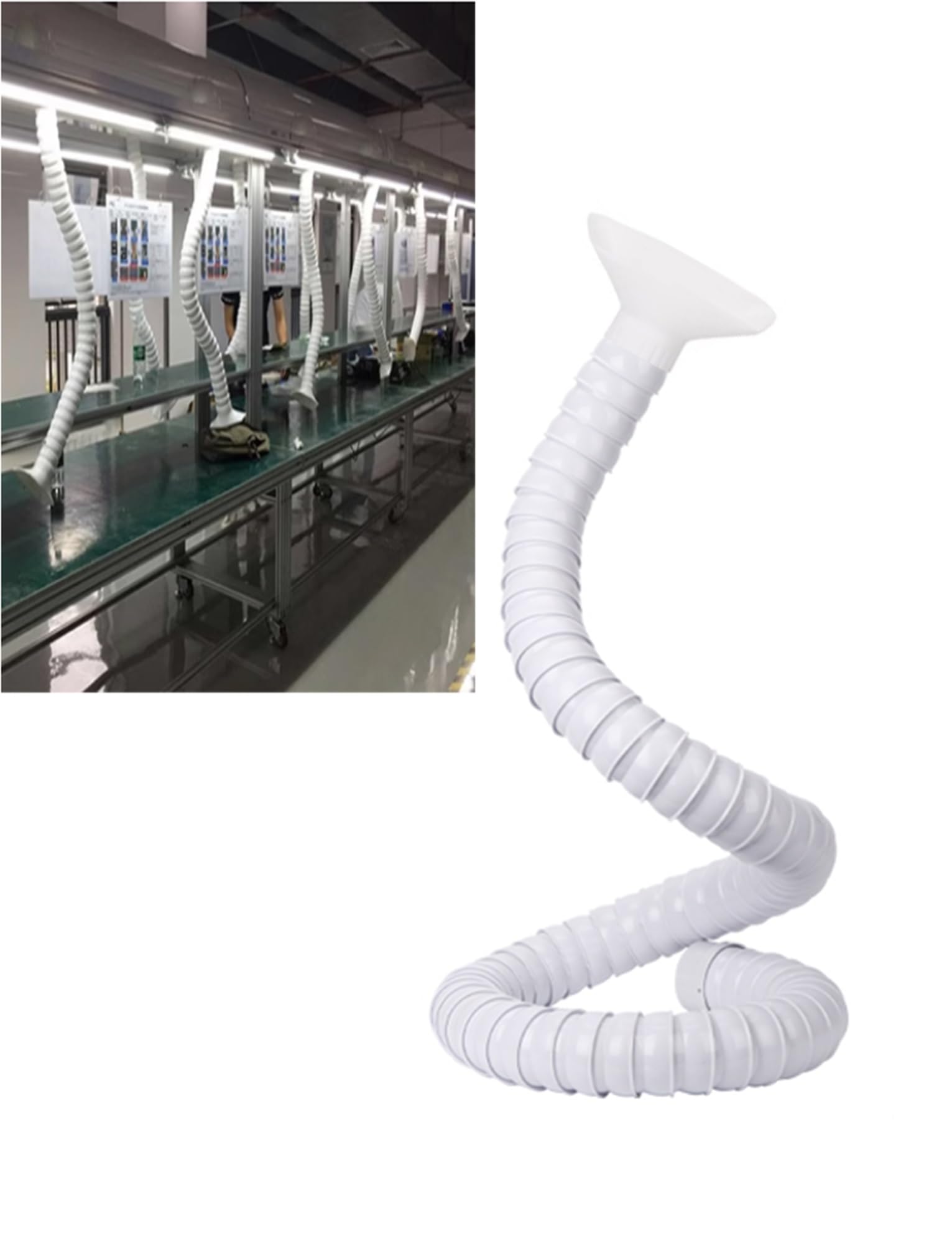 KLYDBMYT High Temperature Resistant Exhaust Hose with Regulating Valve - Flexible 360° Fume Extractor for Solder, Industrial Dust Collection and Smoke Extraction(75mm/3in,78.7in/200cm)