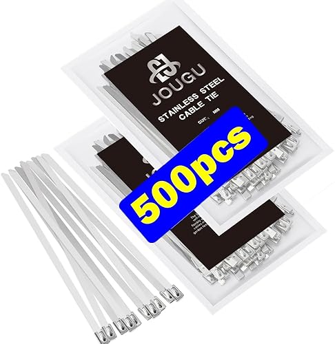 500 bridas de metal de acero inoxidable 304 de 11.8 pulgadas, 250 libras, 11.811 in, envoltura de escape resistente, encuadernación multiusos para