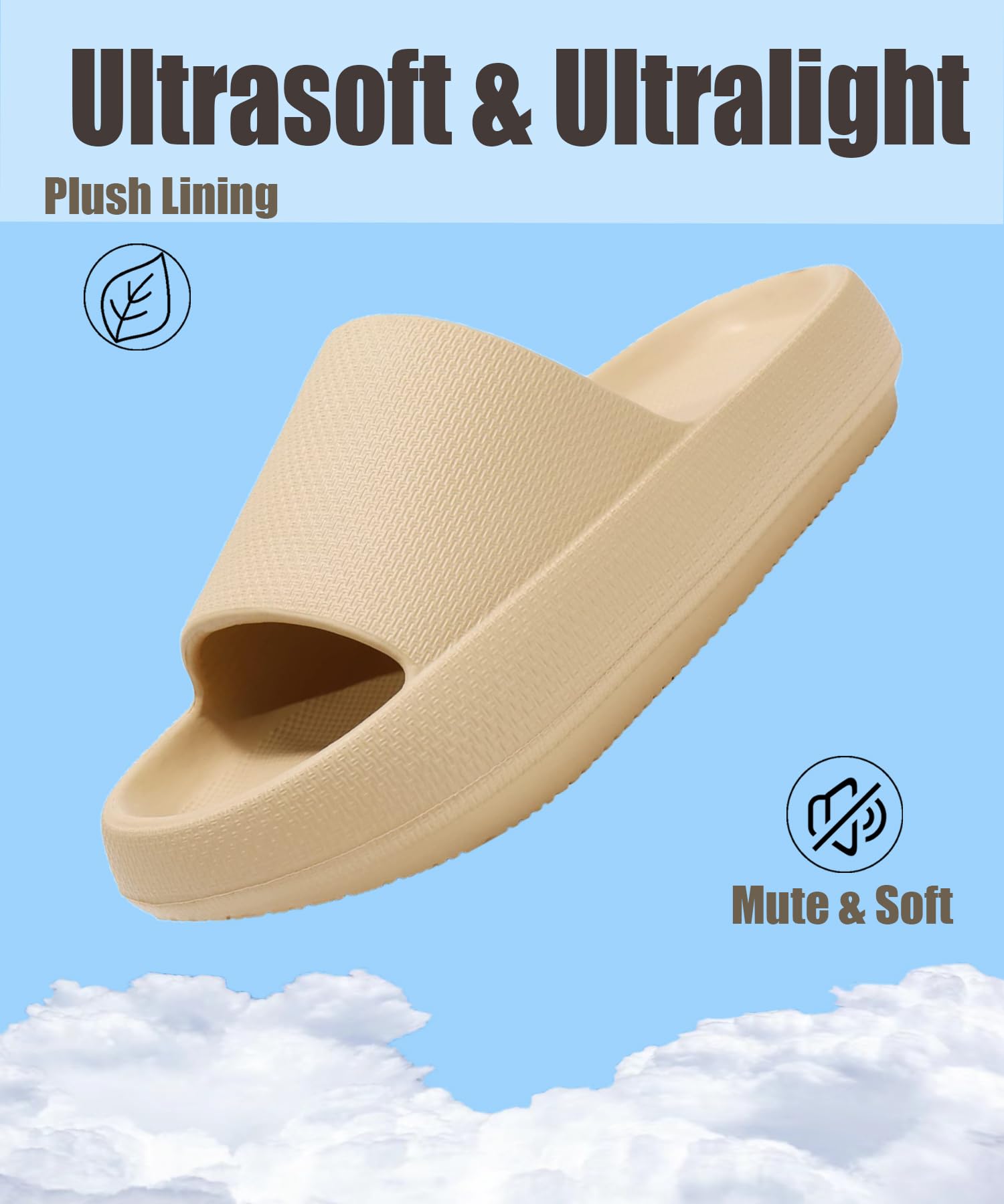 Misolin Ciabatte Donna Estive Nuvola Pantofole Uomo Doccia Sandali Comode Piscina Spiaggia Antisudore Slide Antiscivolo Scarpe da casa Interni ed Esterni