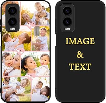Customize Phone Case for AT&T Vista 2 Custom Pictures Case Personalized Name Soft Case Birthday Gift for Family Men Women Photo Protective Cover Slim Fit Black L