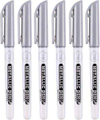 Miniatura 8 de W-LOVE Pluma de dibujo de resina epoxi dorada y plateada, marcador de punto de hoja, pintura acrílica, resaltes metálicos de silicona permanente,