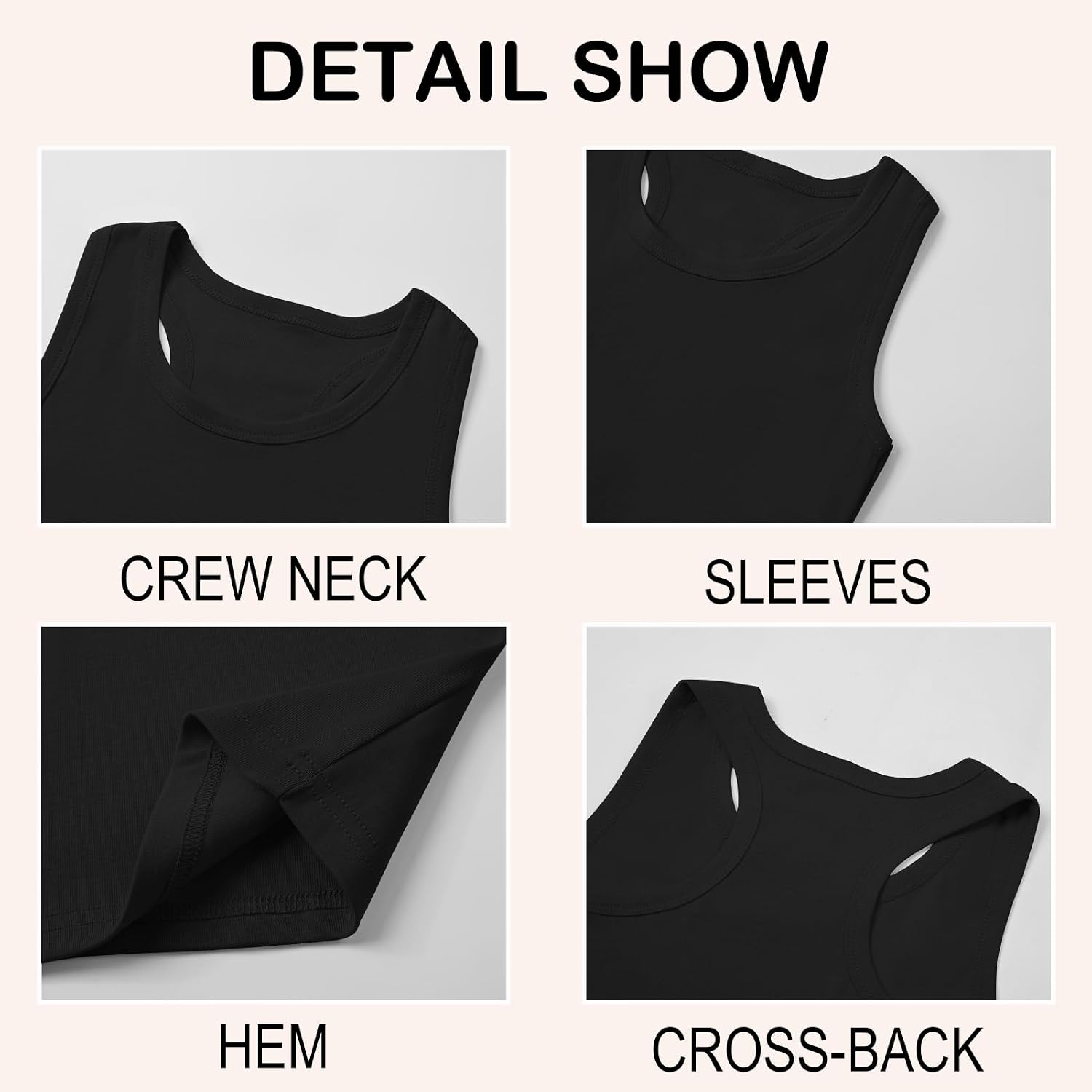 3-Pack Girls Tank Tops Cotton Sleeveless Teen Tank Tops for Girls Age 2-16Y