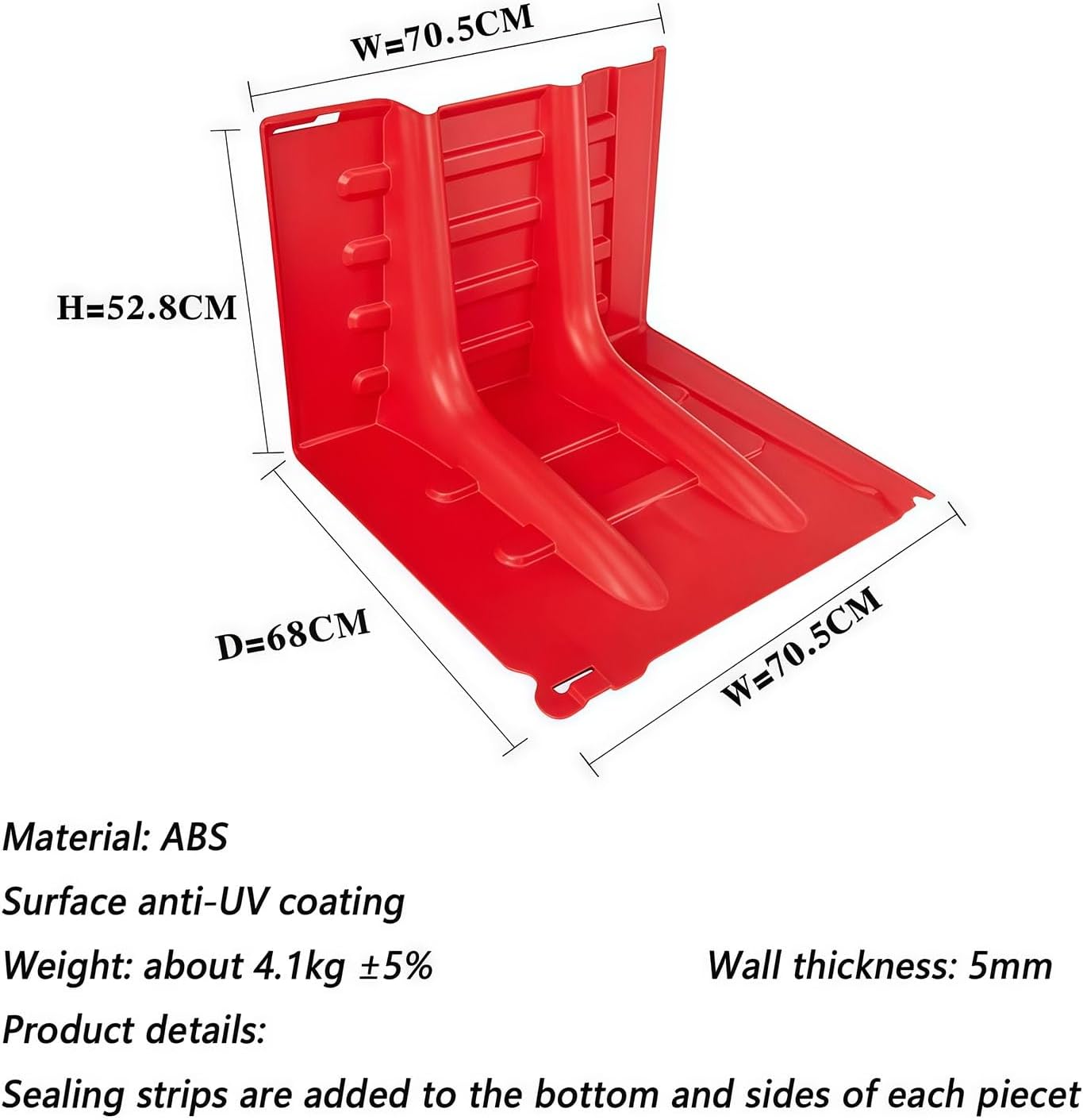 Reusable L-Shaped Flood Barriers - Waterproof Door Protection for Home Safety, Flood Defense Solutions, Easy Installation, Durable and Eco-Friendly Flood Control,Red,4pcs