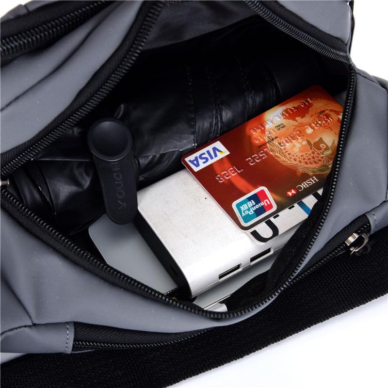 Image of Waist Bag for Man & Woman | Travel Handy Hiking Running Pouch with Zipper | Adjustable Strap Fanny Pack for Documents Money Card Phone Earphone | Lightweight Sport Belt Bag (Gray)