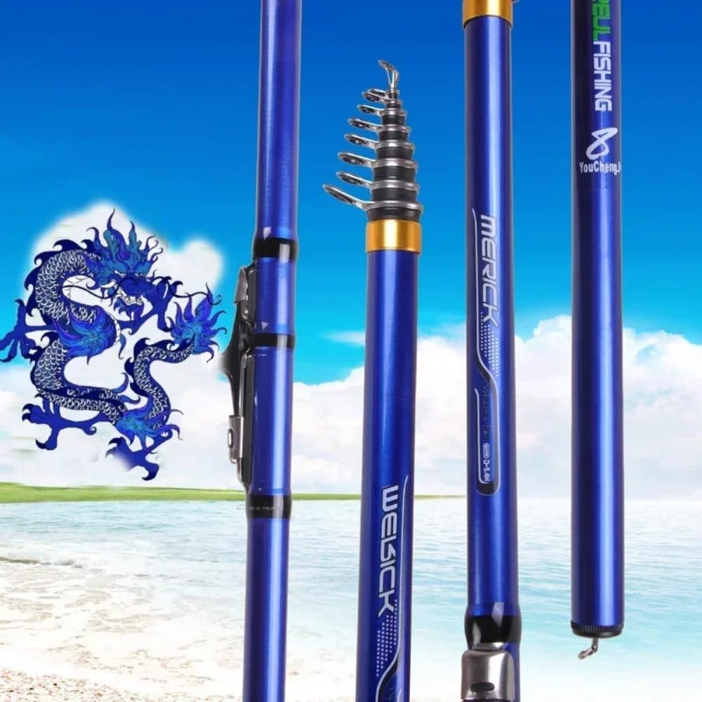 Canna da Pesca telescopica for alla Carpa, Canna Surf, Spinning | Canna da pesca spinning in fibra di carbonio 3.6M 4.5M 5.4M 6.30M M Power