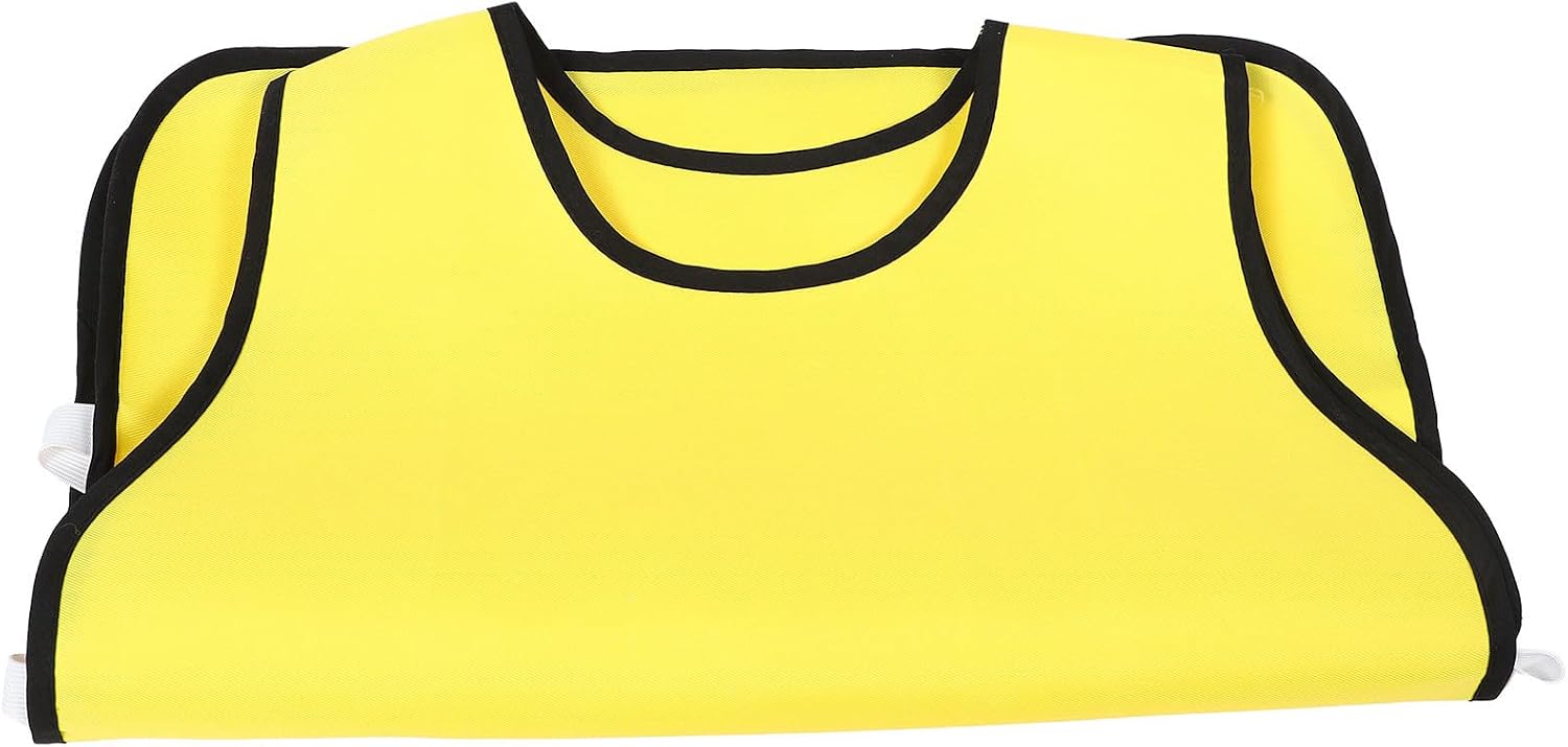 Yellow Polyester Painting Apron Smock for Ages 8-12 | Waterproof Design, Recommended Height 120-140cm, Easy to Wear for Mealtime and Art Activities