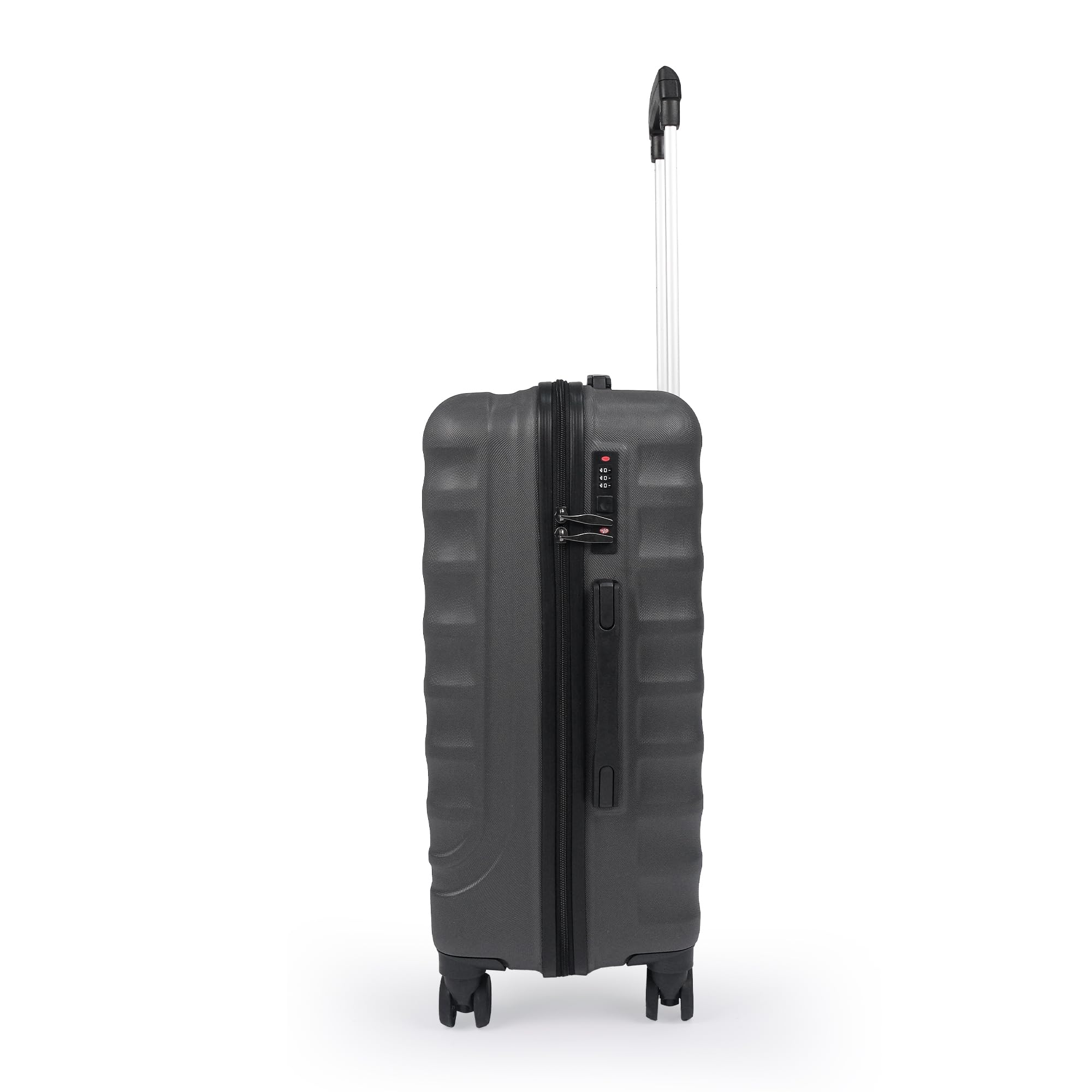 BABIL Hartschalen Koffer & Kofferset Handgepäck, Mittel & Groß, ABS Reisegepäck mit 4 Rollen 360° Spinner, Zahlenschloss, Leicht & Robust (Anthracite, 3er Set)