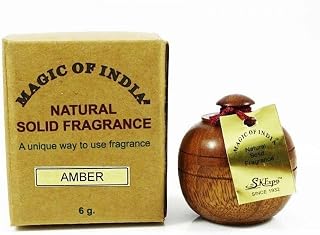 Generic RSGM 6gm Natural Amber Solid Perfume in Wooden Jar for Men/Women, 0.21 Ounce (Pack of 1)