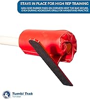 Vista 4 de Tumbl Trak Barra de gimnasia de entrenamiento de piso, 4 pies, color rojo