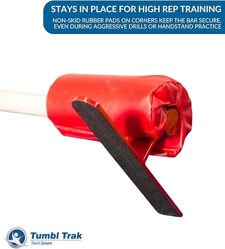 Miniatura 4 de Tumbl Trak Barra de gimnasia de entrenamiento de piso, 4 pies, color rojo
