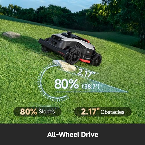 Image of [All-Terrain Wire-Free] DREAME A3 AWD 2000 LiDAR Robot Lawn Mower A3 AWD 2000 + Cleaning Set + Blade Set, 360 3D LiDAR & AI Dual Vision Smart Robotic Mowers for 0.5 Acre