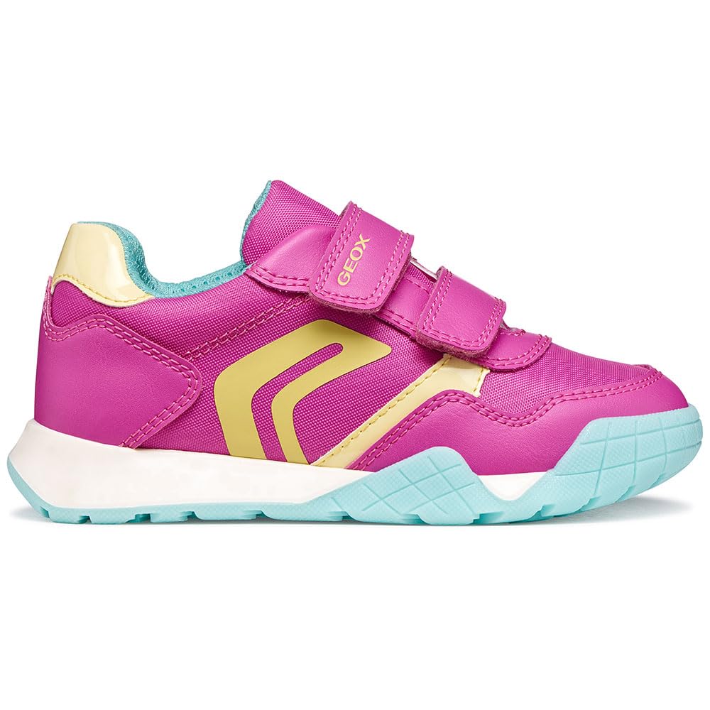 Geox J RANN-E Girl A Trainers, Fuchsia/LT Yellow, 33 EU