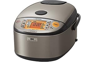 Zojirushi NP-HCC10XH Induction Heating System Rice Cooker and Warmer, 1 L, Stainless Dark Gray